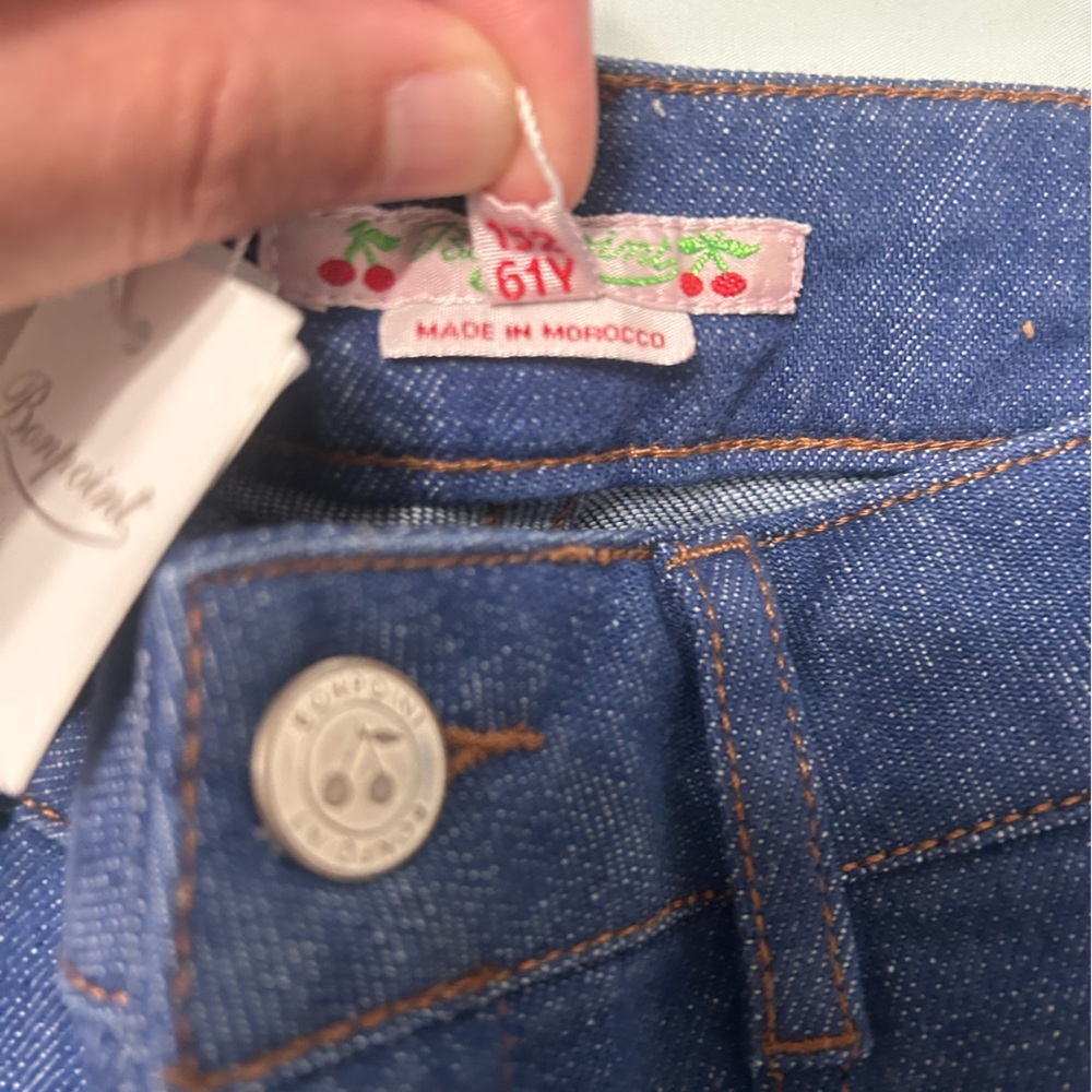 Bonpoint Blue Flare Wide Leg Jeans - Picture 4 of 11